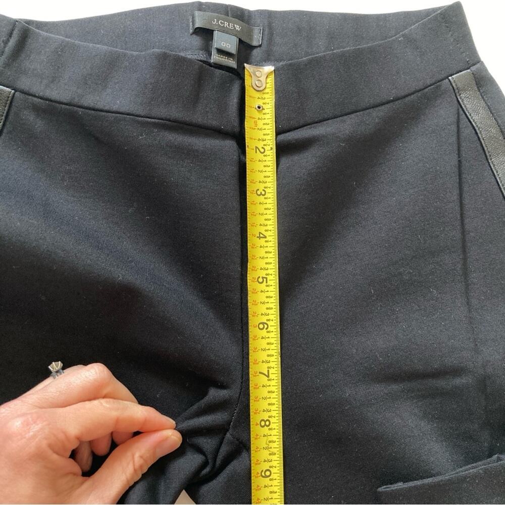 J.Crew Pixie Pants with Leather Trim Black Size 00 - Picture 5 of 8